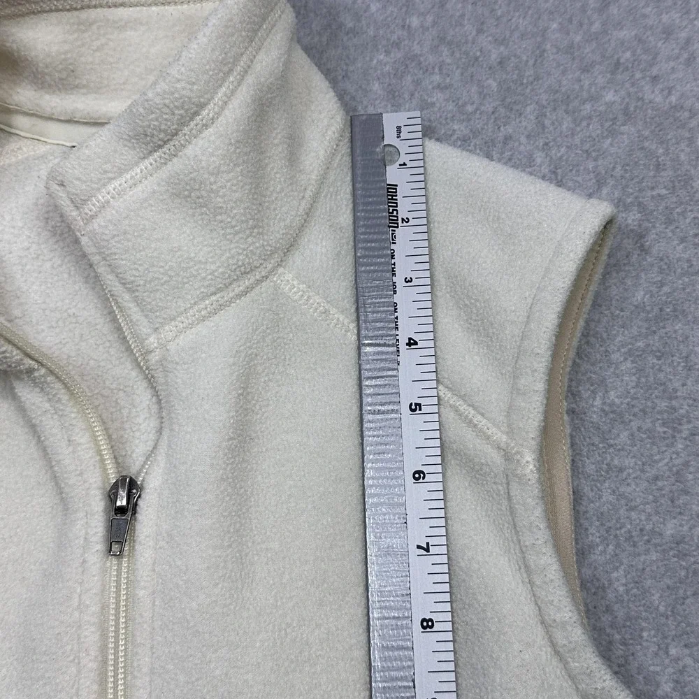 Patagonia Synchilla Fleece Vest Womens Medium Off White Zip Pockets 25165 F0